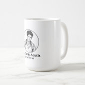 St. Carlo Acutis Religious Icon & Sketch Design Kaffeetasse (VorderseiteRechts)