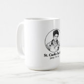 St. Carlo Acutis Religious Icon & Sketch Design Kaffeetasse (Vorderseite Links)