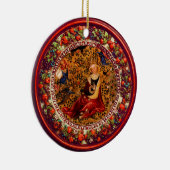 St. Catherine, Angels Red Floral Crown Christmas Keramikornament (Rechts)