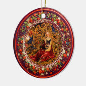 St. Catherine, Angels Red Floral Crown Christmas Keramikornament (Links)