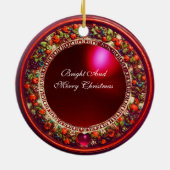 St. Catherine, Angels Red Floral Crown Christmas Keramikornament (Hinten)