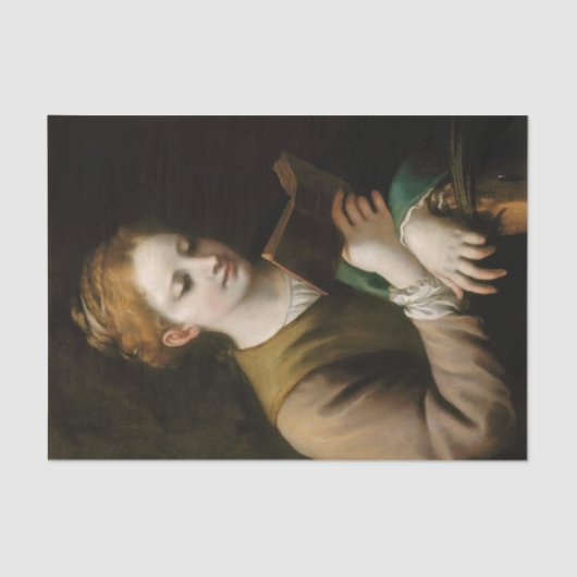 St. Catherine Reading von Correggio Seidenpapier (Vorderseite)