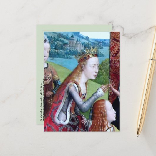 St. Catherine von Alexandria (Einzelheiten; M 070) Postkarte (Vorderseite/Rückseite Beispiel)