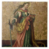 St. Catherine von Alexandria (Öl auf Platte) 2 Fliese (Vorderseite)