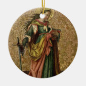 St. Catherine von Alexandria (Öl auf Platte) 2 Keramikornament (Vorne)