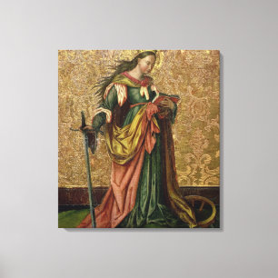 St. Catherine von Alexandria (Öl auf Platte) 2 Leinwanddruck