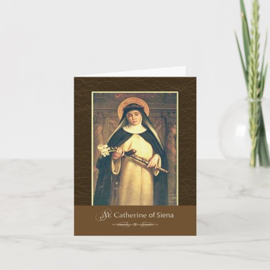 St. Catherine von Siena betet für uns Karte (Vorderseite)