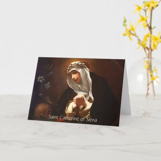 St. Catherine von Siena (Franceschini) Horizontal Karte (Gelbe Blume)