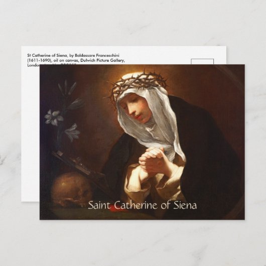 St. Catherine von Siena (Franceschini) Horizontal Postkarte (Vorne/Hinten)