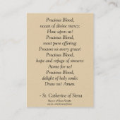 St. Catherine von Siena Gebet Visitenkarte (Rückseite)