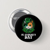 St Catricks Day Cat Lovers St Patrick's Day Button (Vorne & Hinten)