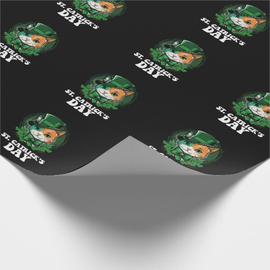 St Catricks Day Cat Lovers St Patrick's Day Geschenkpapier (Ecke)