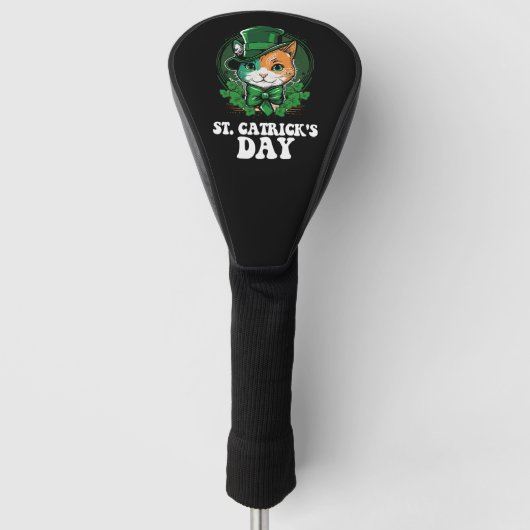 St Catricks Day Cat Lovers St Patrick's Day Golf Headcover (Vorderseite)