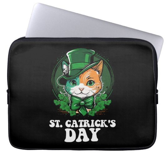St Catricks Day Cat Lovers St Patrick's Day Laptopschutzhülle (Vorderseite)