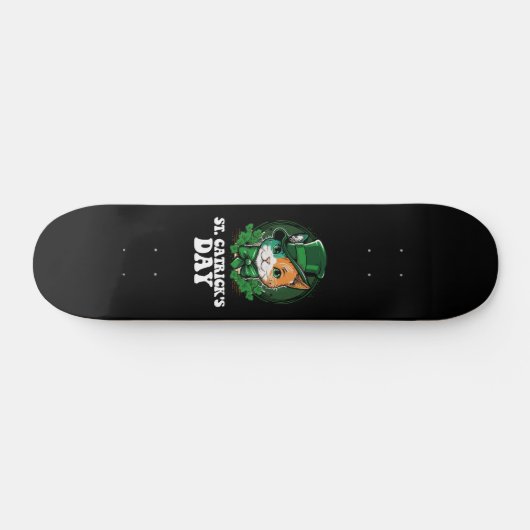 St Catricks Day Cat Lovers St Patrick's Day Skateboard (Horizontal)