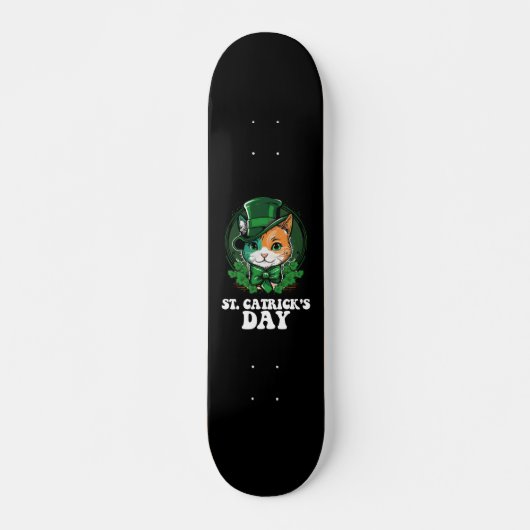 St Catricks Day Cat Lovers St Patrick's Day Skateboard (Vorne)