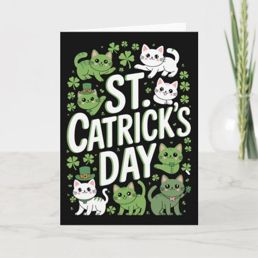 St. Catricks Day Glückskatzen Lustiger Saint Paddy Karte (Vorderseite)