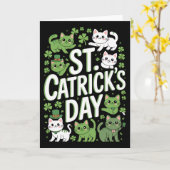 St. Catricks Day Glückskatzen Lustiger Saint Paddy Karte (Gelbe Blume)