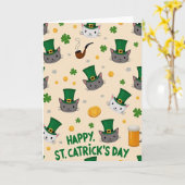 St. Catricks Day Katzen-Gesichter Karte (Gelbe Blume)