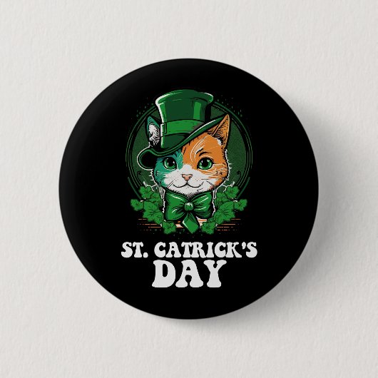 St Catricks Tag Katzenliebhaber St Patricks Tag Button (Vorderseite)