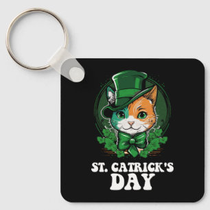 St Catricks Tag Katzenliebhaber St Patricks Tag Schlüsselanhänger