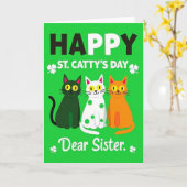 St Cattys Cats Sister Fun Card Karte (Gelbe Blume)