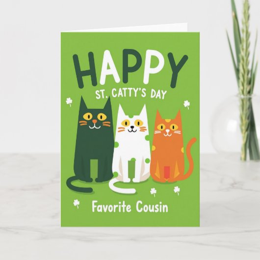 St. Cattys Tag Cousin Karte (Vorderseite)