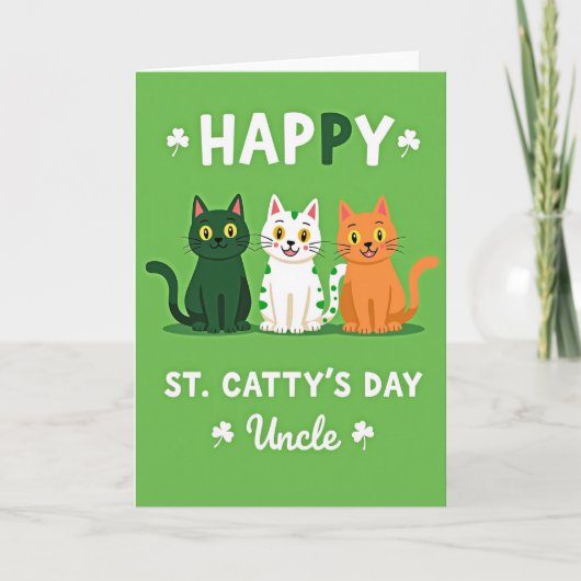 St. Cattys Tag Onkel Karte (Vorderseite)