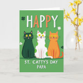 St. Cattys Tag Papa Katze Karte (Gelbe Blume)