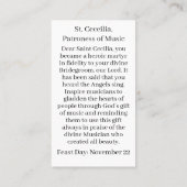 St. Cecielia individuelle Gebetskarte Telefonnummerkarte (Rückseite)