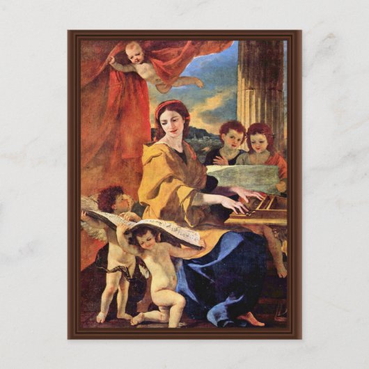 St. Cecilia by Poussin Nicolas (beste Qualität) Postkarte (Vorderseite)