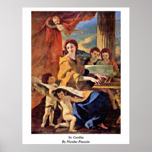 St Cecilia durch Nicolas Poussin Poster