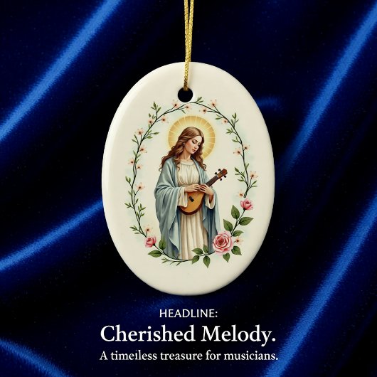 St Cecilia God's Peace and Blessings Scripture Keramik Ornament