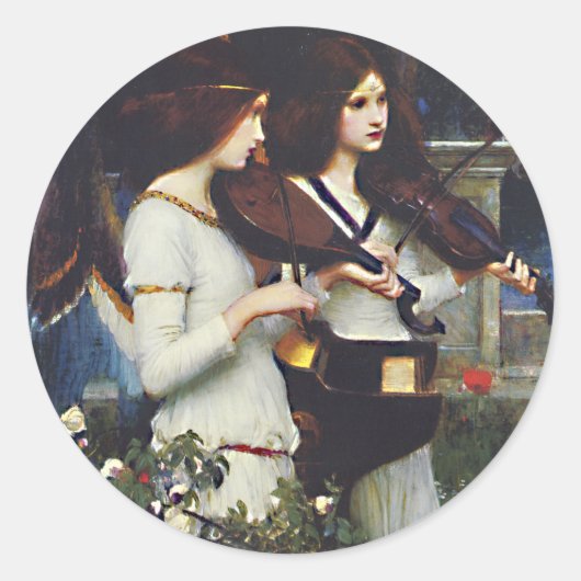 St Cecilia - John William Waterhouse Runder Aufkleber (Vorderseite)