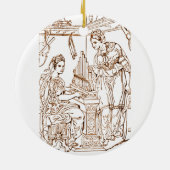 St. Cecilia mit der Heiligen Catherine von Alexand Keramik Ornament (Hinten)