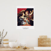 St. Cecilia mit Engel von Vouet Simon Poster (Küche)