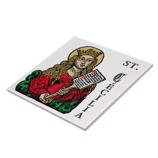 St. Cecilia mit Hymn Board (Nürnberg) Fliese (Seite)