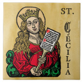 St. Cecilia mit Hymn Board (Nürnberg) Fliese (Vorderseite)