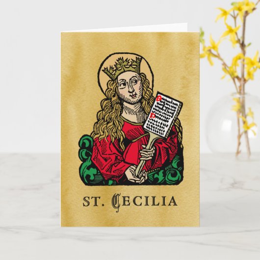 St. Cecilia mit Hymn Board (Nürnberg) Gruß Karte (Gelbe Blume)