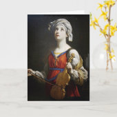 St. Cecilia Musicians Religious Catholic Saint Karte (Gelbe Blume)
