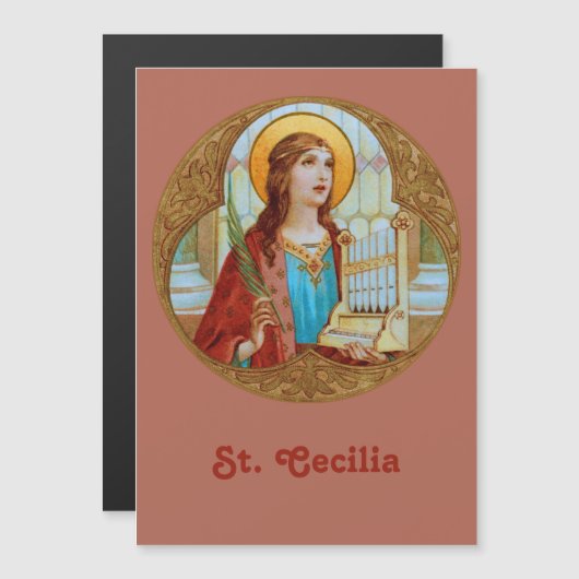St. Cecilia of Rome (BK 003) Magnetic Greeting Car Magnetkarte (Vorne/Hinten)