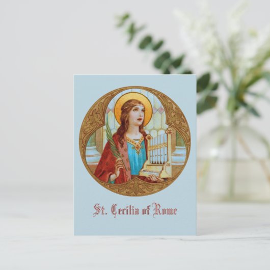 St. Cecilia of Rome (BK 003) Vertikale Postkarte (Stehend Vorderseite)