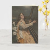 St. Cecilia Patroness of Musicians Religious Karte (Gelbe Blume)