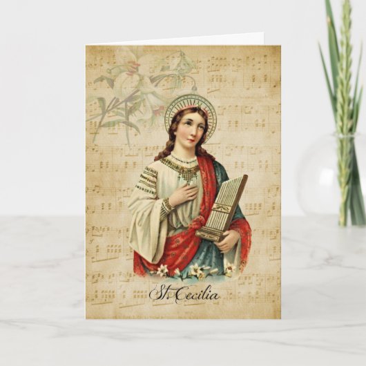 St. Cecilia Patroness of Musicians Religious Music Karte (Vorderseite)