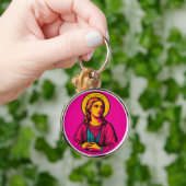 St Cecilia Pop Art Keyring Schlüsselanhänger (Hand)
