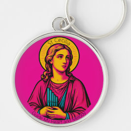 St Cecilia Pop Art Keyring Schlüsselanhänger