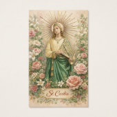 St. Cecilia Prayer  Musicians Vintage Holy Card (Vorderseite)