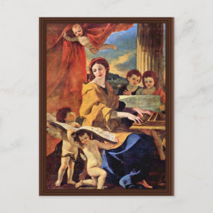 St. Cecilia von Poussin Nicolas (Beste Qualität) Postkarte