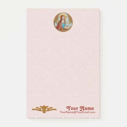 St. Cecilia von Rom (BK 003) 4"x6" Post-it Klebezettel (Vorderseite)