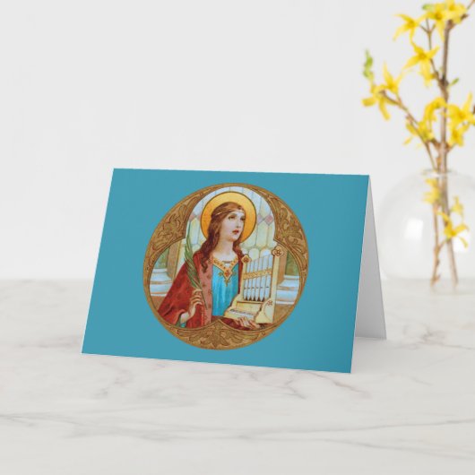 St. Cecilia von Rom (BK 003) Blank Gruß Karte (Gelbe Blume)